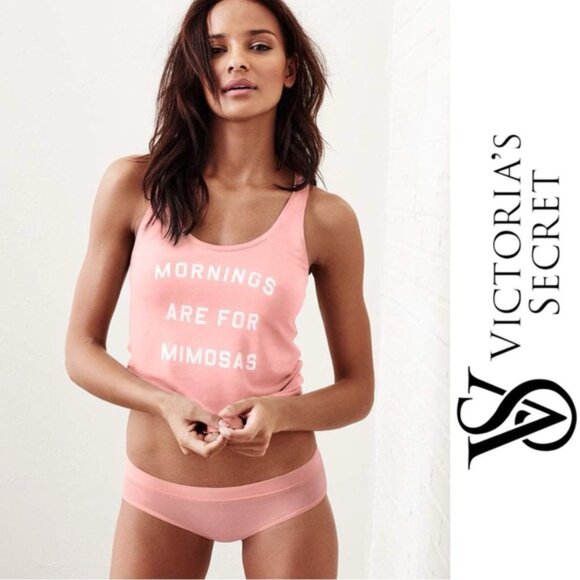Victoria’s Secret | Peach “Mornings Are For Mimosas” Tank | Size Small - Picture 1 of 9